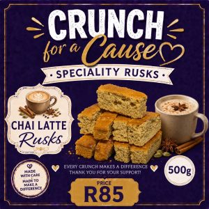 Chai Latte Rusks 500g pack for Crunch for a Cause fundraiser