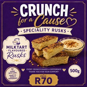 Milktart Flavoured Rusks 500g pack for Crunch for a Cause fundraiser